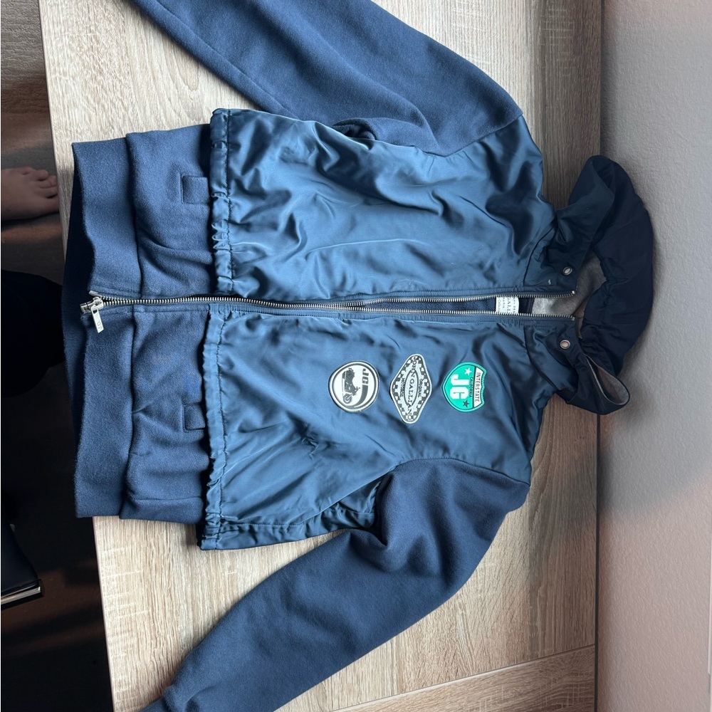 John Galliano Kids Blue Puffer Jacket with Patches